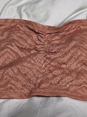Decree Rust-Colored Metallic Cropped Tube Top